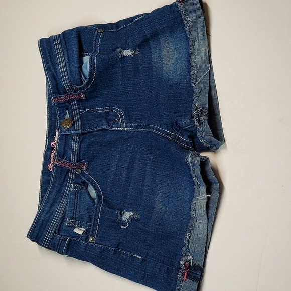 Tommy Bahama Girl's Size 8 Shorts Denim Jean Blue Rolled Hem Distressed - Picture 1 of 7